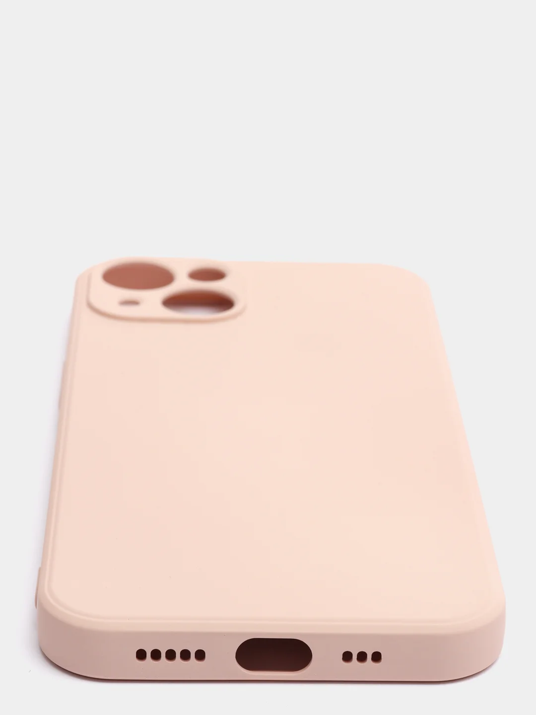 Бежевый силиконовый чехол с шёлковым покрытием для iPhone 13 Mini, 13 Pro Max