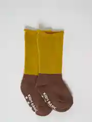 Желтый детские махровые удлиненные носки
