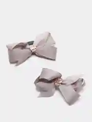 Серый резинки для волос, бант, 2 штуки
