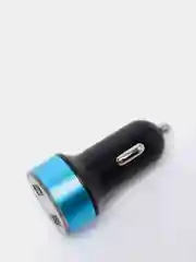Голубой автомобильное зарядное устройство, 2 USB, QC 3.0, быстрая зарядка, 2,4 А