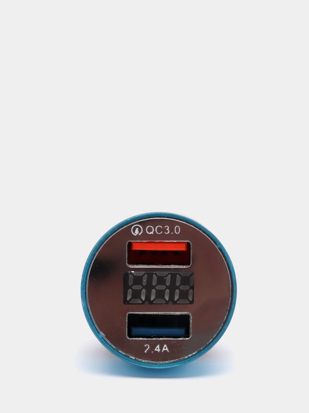 Голубой автомобильное зарядное устройство, 2 USB, QC 3.0, быстрая зарядка, 2,4 А
