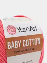 Коралловый меланж пряжа YarnArt Baby Cotton, 50% хлопок, 50% акрил, 50 г, 165 м