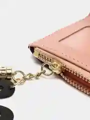 Черный женский кошелек с брелком, 4 цвета