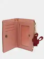Багровый женский кошелек с брелком, 4 цвета