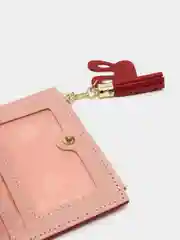 Багровый женский кошелек с брелком, 4 цвета