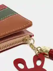 Багровый женский кошелек с брелком, 4 цвета