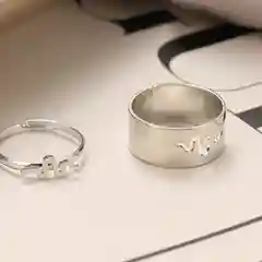 Золотой парные кольца "Бабочка", "Сердце", "Дельфин", 2 штуки