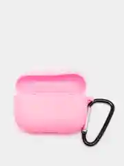 Розовый силиконовый чехол для наушников AirPods Pro с карабином