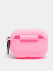 Розовый силиконовый чехол для наушников AirPods Pro с карабином