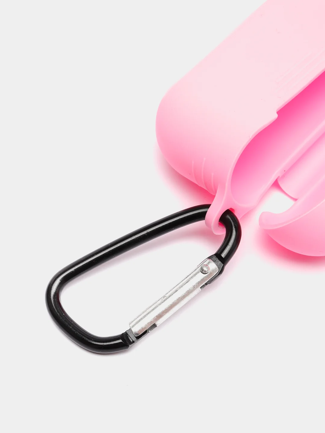 Розовый силиконовый чехол для наушников AirPods Pro с карабином