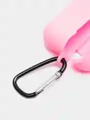 Розовый силиконовый чехол для наушников AirPods Pro с карабином