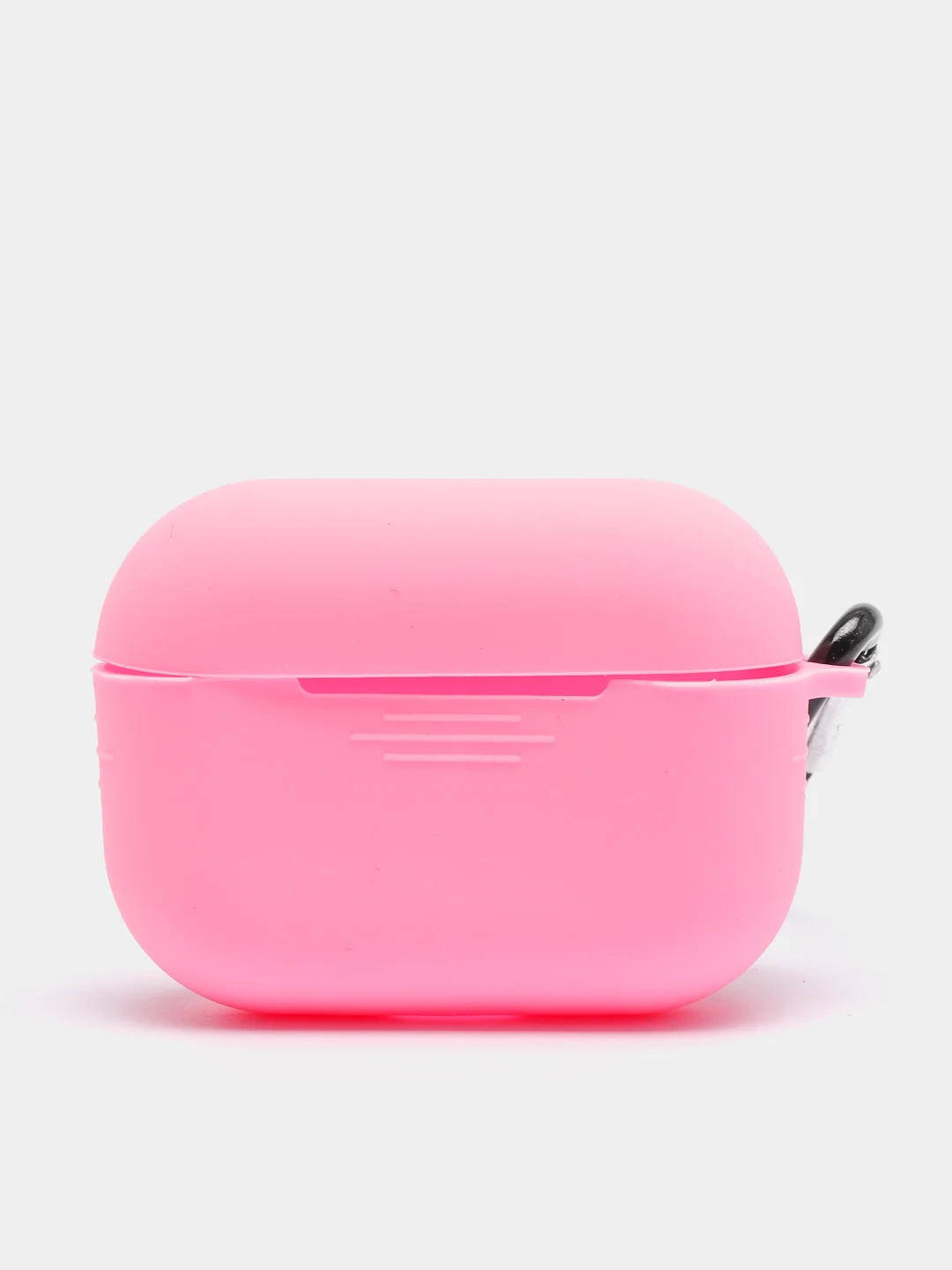 Розовый силиконовый чехол для наушников AirPods Pro с карабином