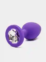 Фиолетовый анальная пробка силиконовая, 3 размера, 4 цвета