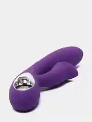 Фиолетовый вибратор двойной кролик для клитора Vacuum FrenzyXXX, в подарочном коробе