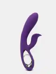 Фиолетовый вибратор двойной кролик для клитора Vacuum FrenzyXXX, в подарочном коробе