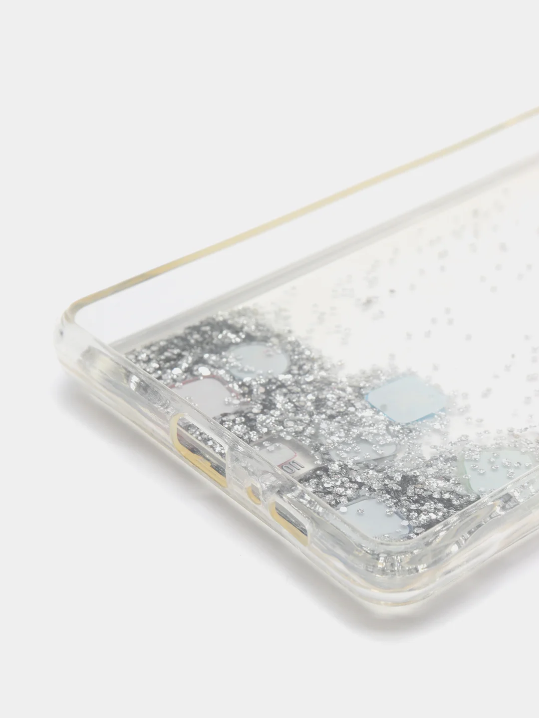 Серебряный чехол Samsung Galaxy S10 Lite силиконовый переливающийся жидкий с блестками