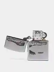 Зажигалка бензиновая Zippo 200 Alligator серебристая матовая (покрытие Brushed Chrome)