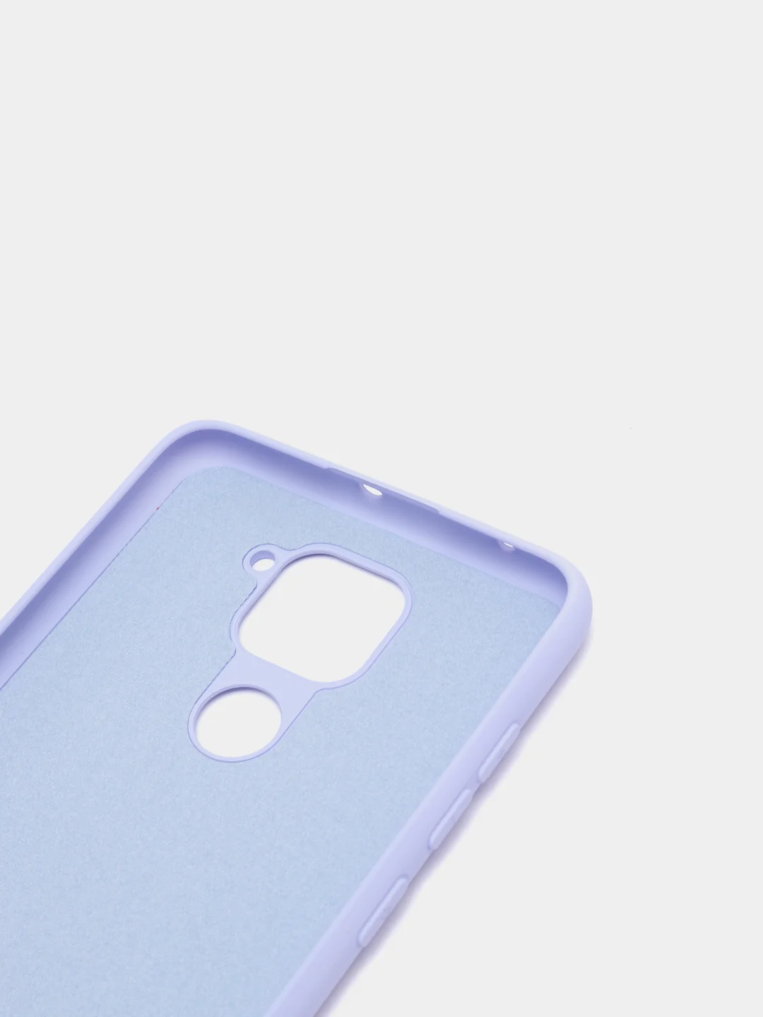 Лавандовый чехол Xiaomi Redmi Note 9, Редми Нот 9 силиконовый, с закрытым низом и бархатом внутри