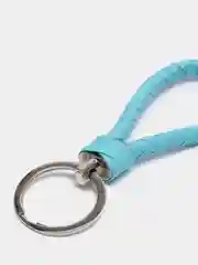 Белый брелок кожаный петличка