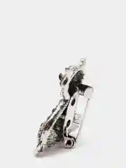 Серый металлик брошь на булавке