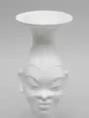 Белый подсвечник Африка / гипс / статуэтка / подставка / девушка / лицо