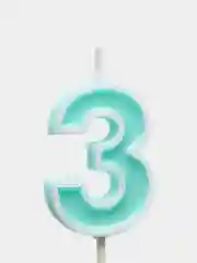 Бирюзовый свеча "Цифра" для торта: 0, 1, 2, 3, 4, 5, 6, 7, 8, 9