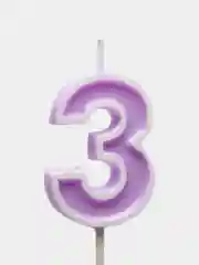 Сиреневый свеча "Цифра" для торта: 0, 1, 2, 3, 4, 5, 6, 7, 8, 9