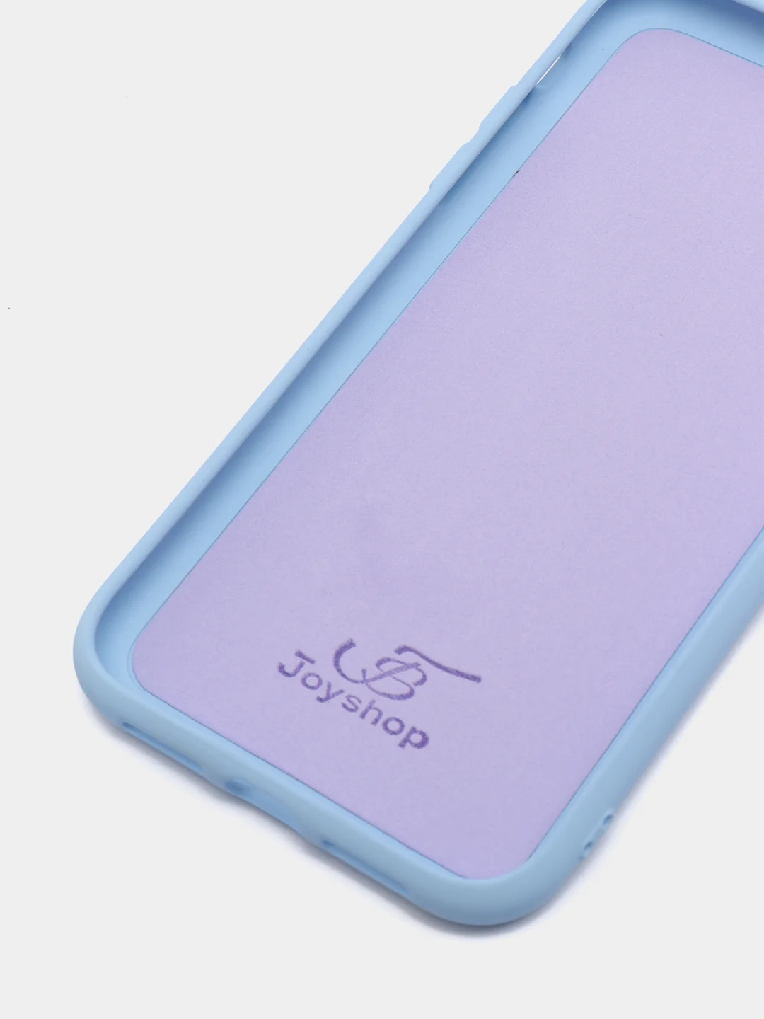 Голубой чехол для iPhone 11, 12 с бархатной подкладкой с картинкой / рисунком