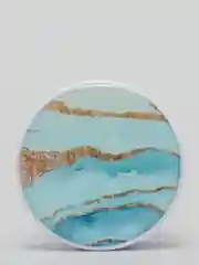 Голубой попсокет Popsocket, акрил подставка держатель телефона наушников Яркие краски золото волны