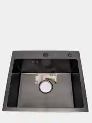 Мойка кухонная AFLORN AF95044F, врезная, S=3,0 и 0,8 мм, 50х44х22 см, сифон, графит