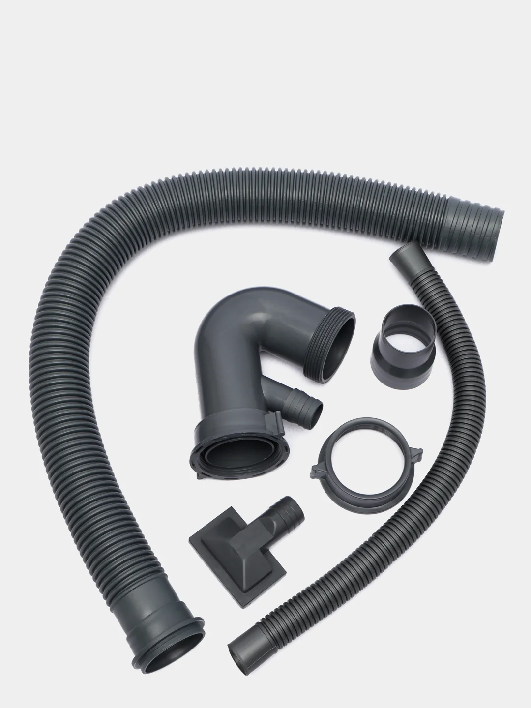 Мойка кухонная AFLORN AF95044F, врезная, S=3,0 и 0,8 мм, 50х44х22 см, сифон, графит