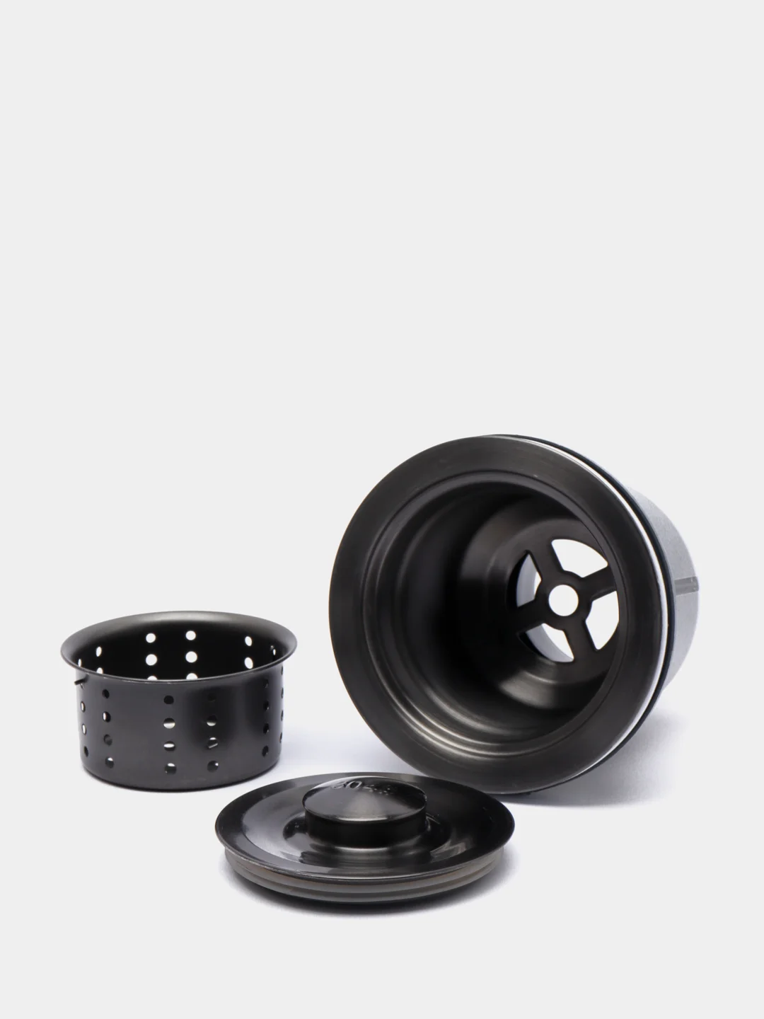 Мойка кухонная AFLORN AF95044F, врезная, S=3,0 и 0,8 мм, 50х44х22 см, сифон, графит