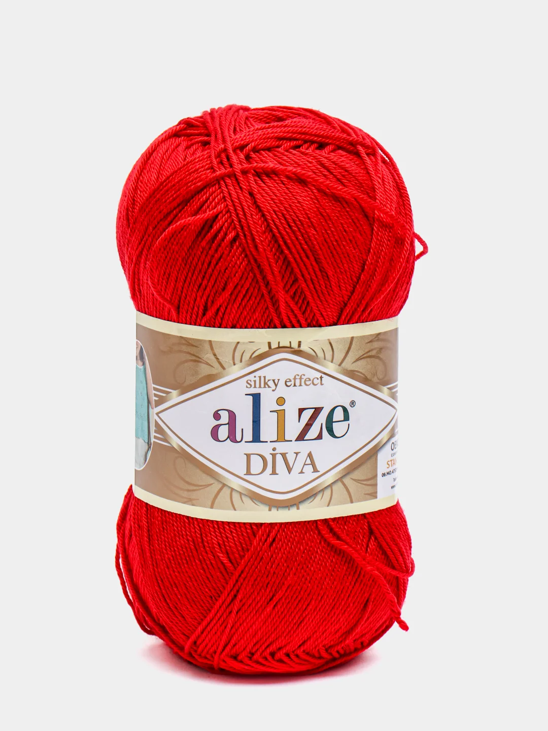 Красный пряжа Alize Diva 100% Микрофибра 100г 350м