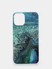 Красный чехол iPhone 12 / 12 Pro (6.1), 12 mini (5.4) силиконовый с мраморным рисунком