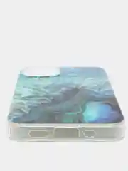 Красный чехол iPhone 12 / 12 Pro (6.1), 12 mini (5.4) силиконовый с мраморным рисунком