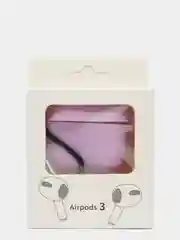 Лавандовый чехол для наушников AirPods 3 силиконовый с карабином и защитой разъема