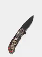 Белый нож туристический раскладной BOKER череп волк орел