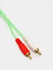 Зеленый аудио кабель AUX тюльпаны, 3,5 мм - 2 RCA, 1, 5 метра