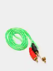 Зеленый аудио кабель AUX тюльпаны, 3,5 мм - 2 RCA, 1, 5 метра