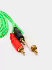 Зеленый аудио кабель AUX тюльпаны, 3,5 мм - 2 RCA, 1, 5 метра