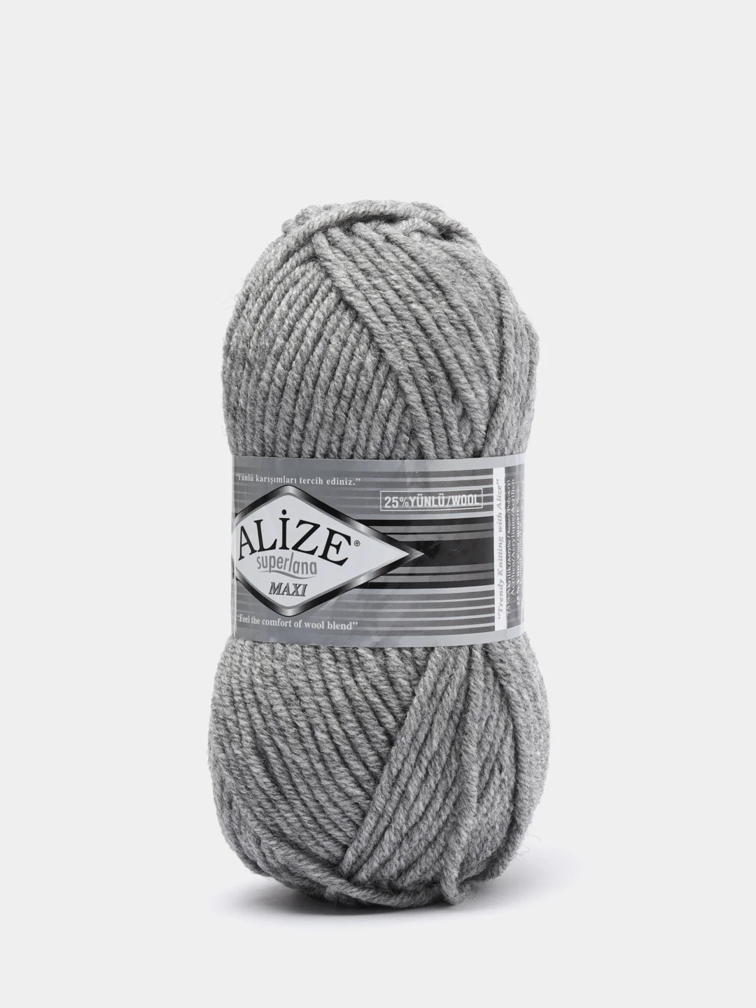 Серый пряжа Alize Superlana Maxi 75% Акрил 25% Шерсть 100г 100м