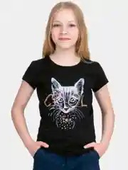 Угольный футболка для девочки принт аниме
