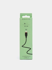 Кабель Lightning (8-pin) Borofone BX17 (1 м, 2.4A) чёрный