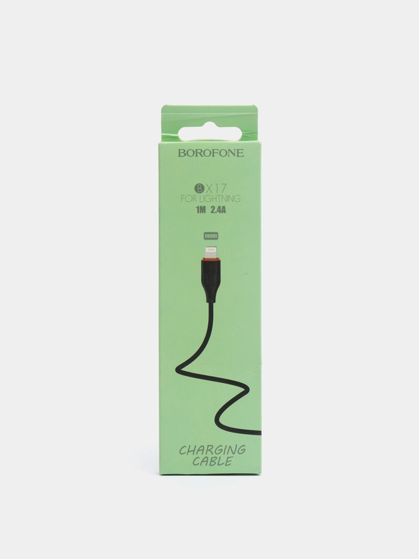 Кабель Lightning (8-pin) Borofone BX17 (1 м, 2.4A) чёрный