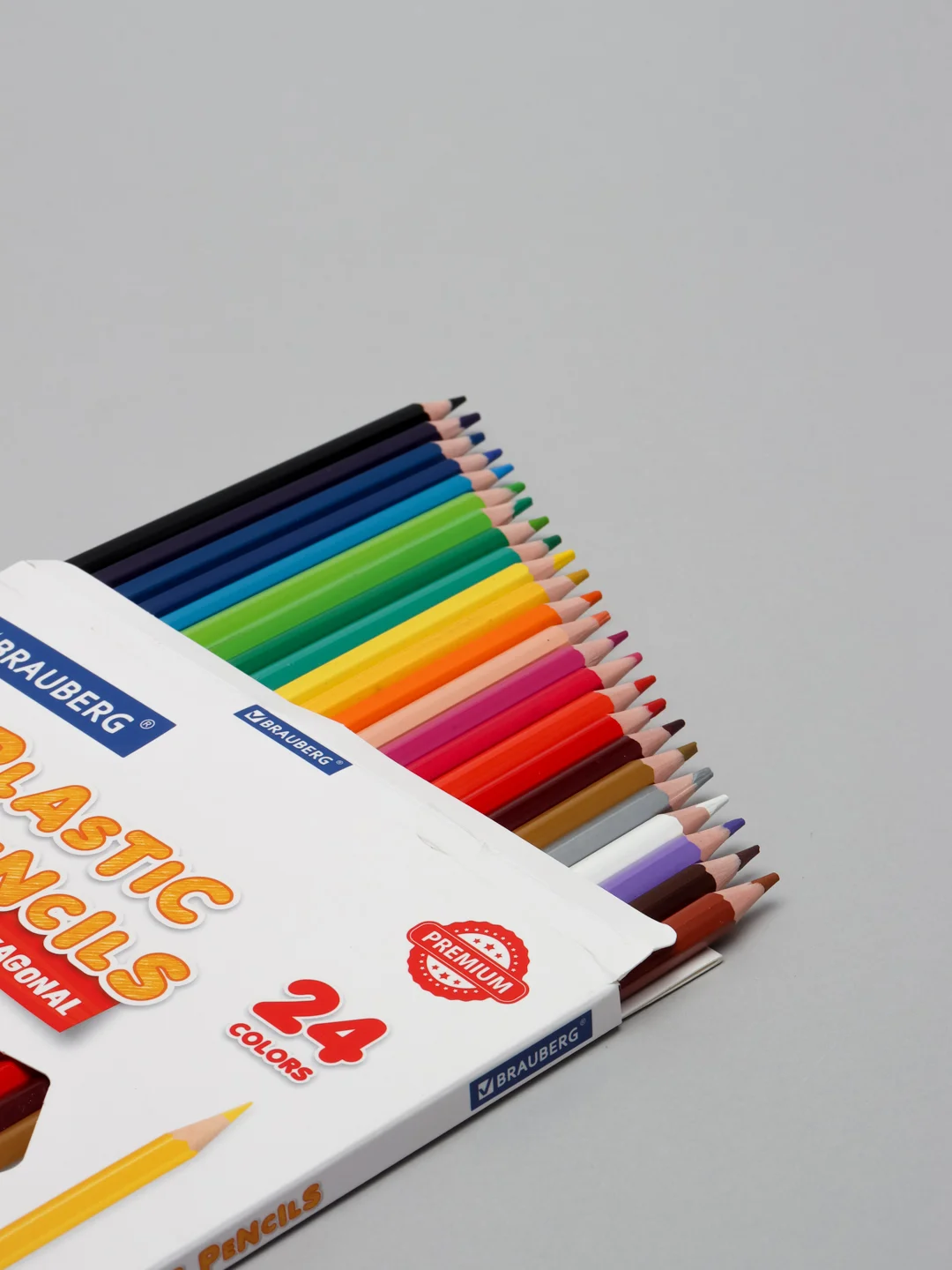 Карандаши цветные пластиковые BRAUBERG PREMIUM, 24 цвета