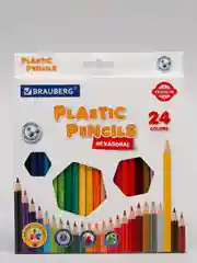 Карандаши цветные пластиковые BRAUBERG PREMIUM, 24 цвета