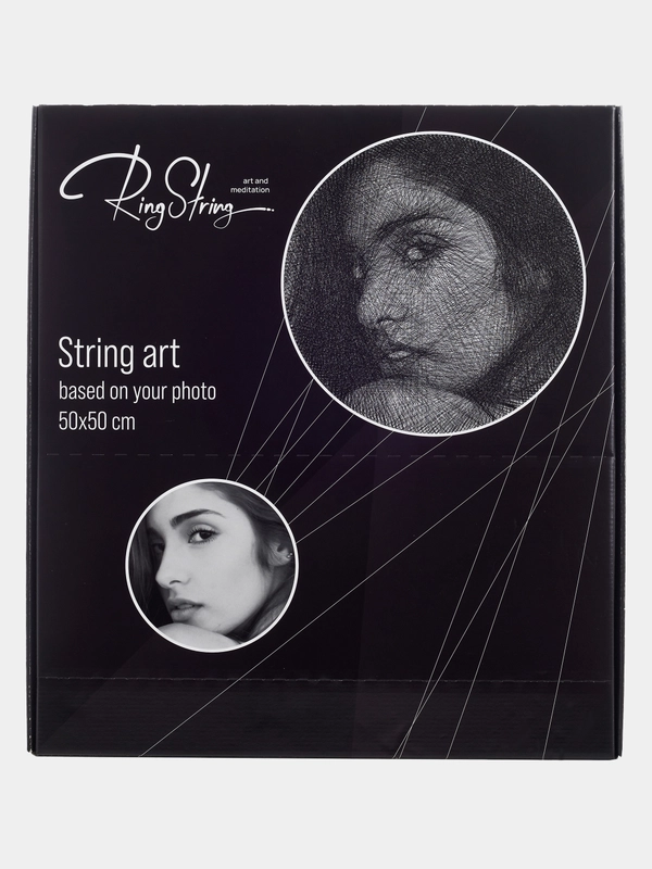 Набор для создания картины нитями по любой фотографии RingString, 50 х 50 см