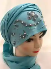 Готовый платок на никах/Готовый платок /головной убор/тюрбан женский/капор /мусульманская