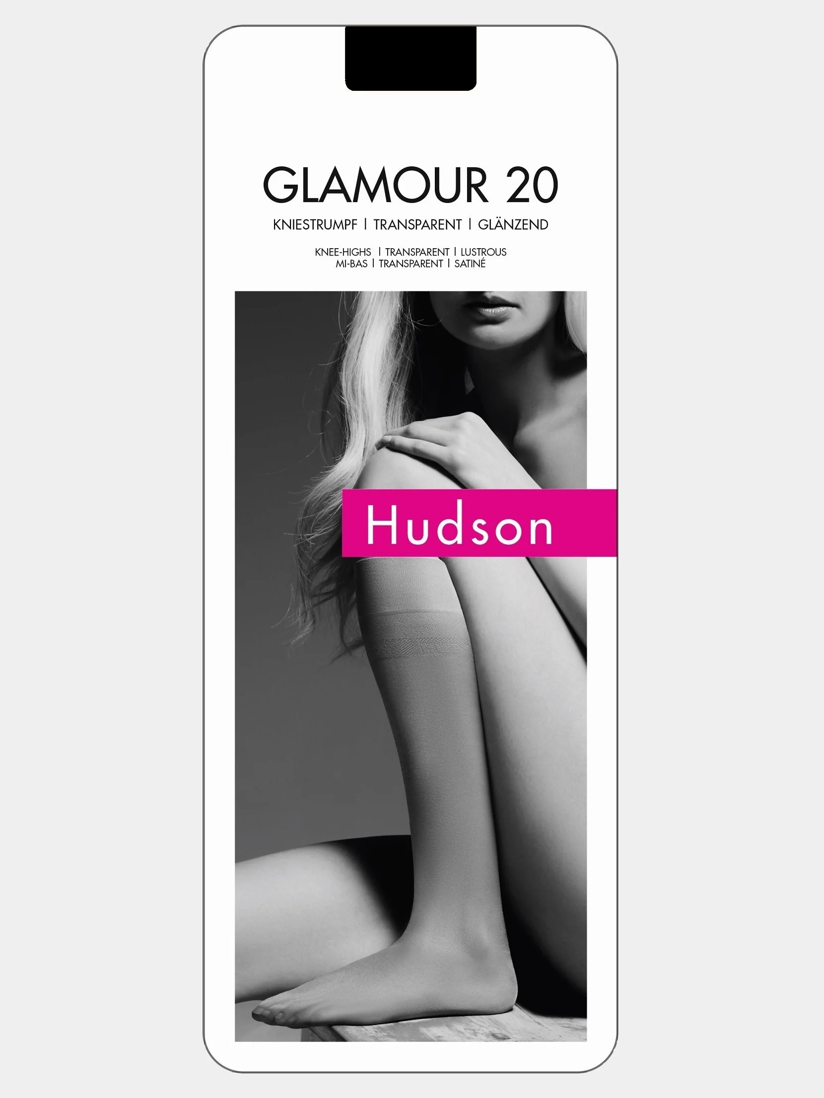 Черный гольфы эластичные с трехзонными манжетами GLAMOUR 20 ден от Hudson