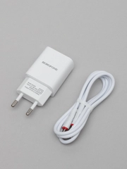 Сетевое зарядное устройство 2.1A USB Borofone BA20A, комплект с кабелем Mirco-USB